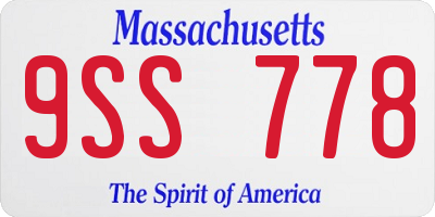MA license plate 9SS778