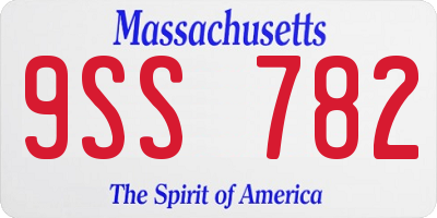 MA license plate 9SS782