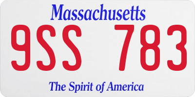 MA license plate 9SS783