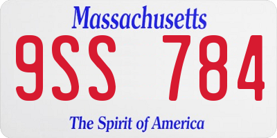 MA license plate 9SS784