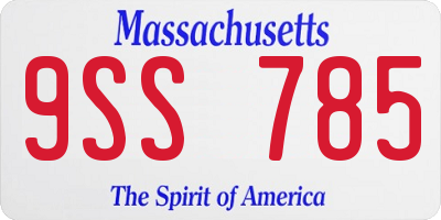 MA license plate 9SS785