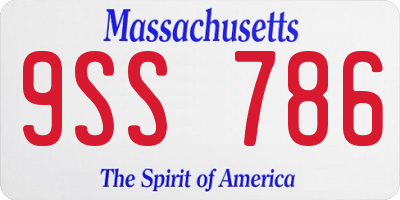 MA license plate 9SS786