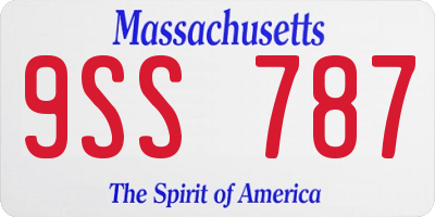 MA license plate 9SS787