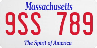 MA license plate 9SS789