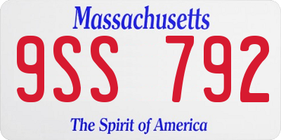 MA license plate 9SS792