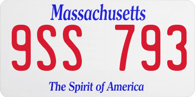 MA license plate 9SS793