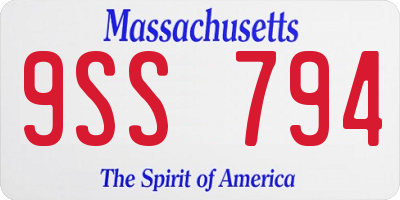 MA license plate 9SS794