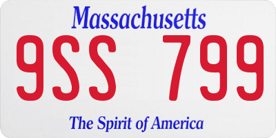 MA license plate 9SS799