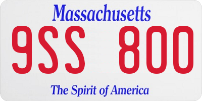MA license plate 9SS800
