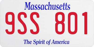 MA license plate 9SS801