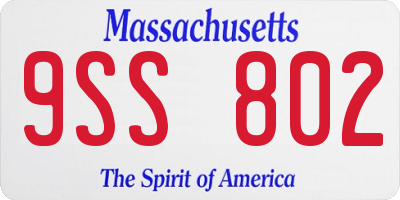 MA license plate 9SS802