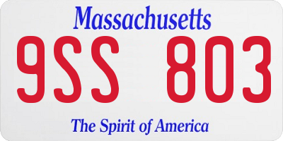 MA license plate 9SS803