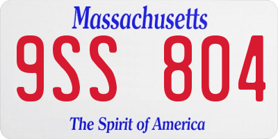 MA license plate 9SS804