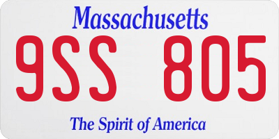MA license plate 9SS805