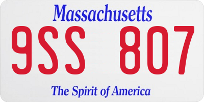 MA license plate 9SS807