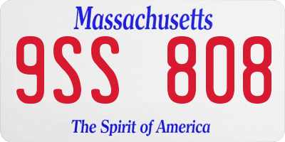 MA license plate 9SS808