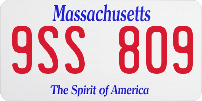 MA license plate 9SS809