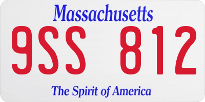 MA license plate 9SS812