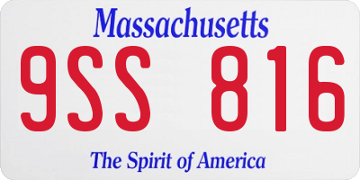 MA license plate 9SS816