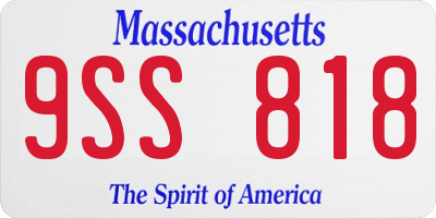 MA license plate 9SS818