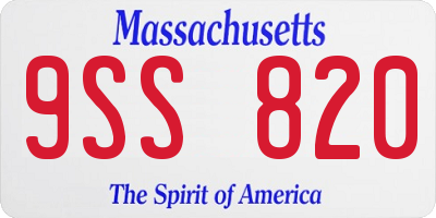 MA license plate 9SS820