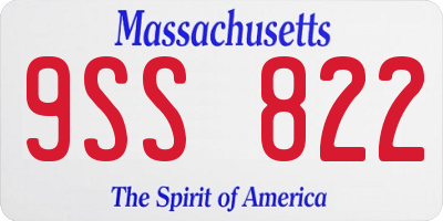 MA license plate 9SS822
