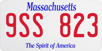 MA license plate 9SS823