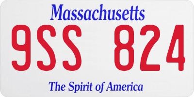 MA license plate 9SS824