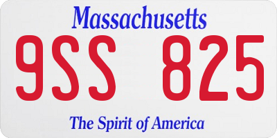 MA license plate 9SS825