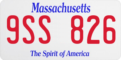 MA license plate 9SS826