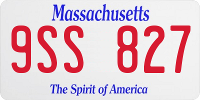 MA license plate 9SS827