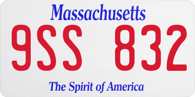 MA license plate 9SS832