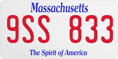 MA license plate 9SS833