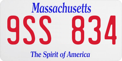 MA license plate 9SS834