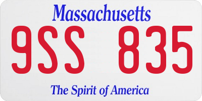 MA license plate 9SS835
