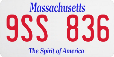 MA license plate 9SS836