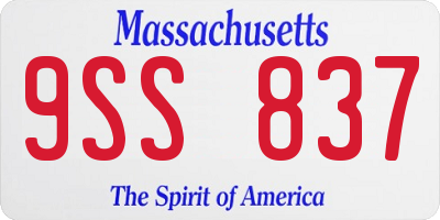 MA license plate 9SS837