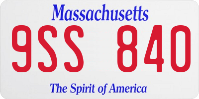 MA license plate 9SS840