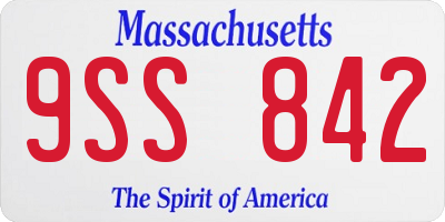 MA license plate 9SS842
