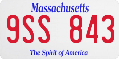 MA license plate 9SS843