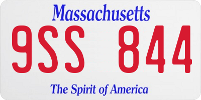 MA license plate 9SS844