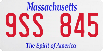 MA license plate 9SS845
