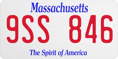 MA license plate 9SS846