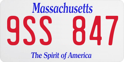 MA license plate 9SS847