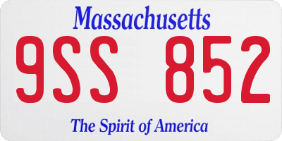 MA license plate 9SS852