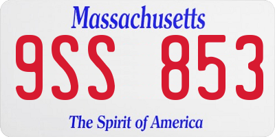 MA license plate 9SS853