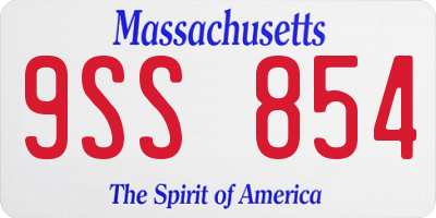 MA license plate 9SS854