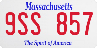 MA license plate 9SS857