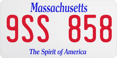 MA license plate 9SS858