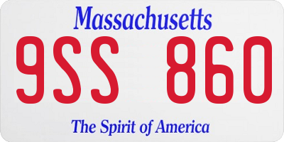 MA license plate 9SS860